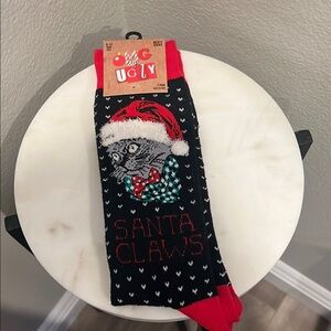 Santa Claws Black and Red Socks